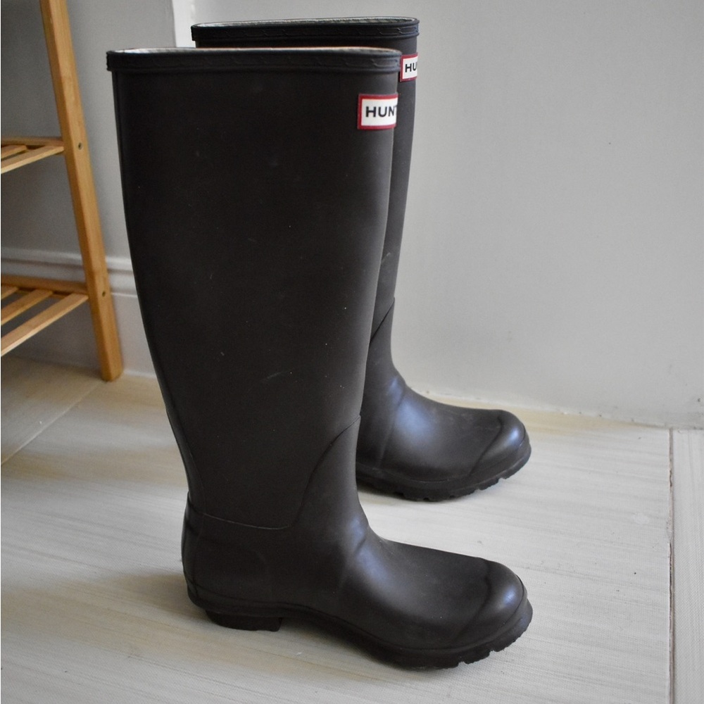 Hunter grey original tall rain boots